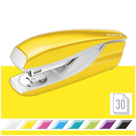 LEITZ Tűzőgép, 24/6, 26/6, 30 lap, LEITZ "Nexxt Wow", sárga