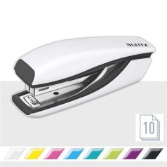   LEITZ Tűzőgép, mini, No. 10, 10 lap, fém, LEITZ "Nexxt Wow", fehér