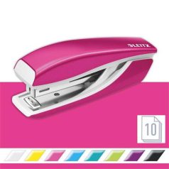   LEITZ Tűzőgép, mini, No. 10, 10 lap, fém, LEITZ "Nexxt Wow", rózsaszín