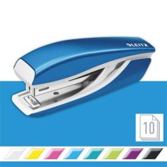   LEITZ Tűzőgép, mini, No. 10, 10 lap, fém, LEITZ "Nexxt Wow", kék