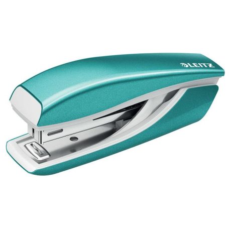 LEITZ Tűzőgép, mini, No. 10, 10 lap, fém, LEITZ "Nexxt Wow", jégkék