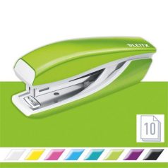   LEITZ Tűzőgép, mini, No. 10, 10 lap, fém, LEITZ"Nexxt Wow", zöld