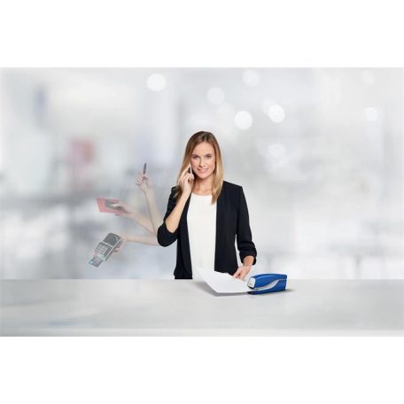 LEITZ Tűzőgép, elektromos, No. 10, 10 lap, LEITZ "Nexxt 5532", kék