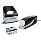 LEITZ Tűzőgép, elektromos, No. 10, 10 lap, LEITZ "Nexxt 5532", fekete