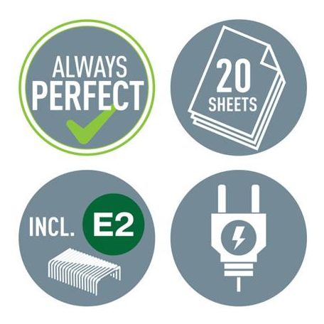 LEITZ Tűzőgép, elektromos, 24/6, 20 lap, LEITZ "Nexxt 5533", fehér