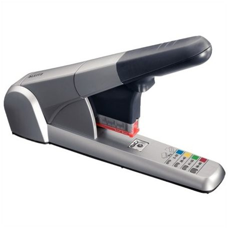 LEITZ Tűzőgép, nagyteljesítményű, 80 lap, LEITZ "5551", ezüst