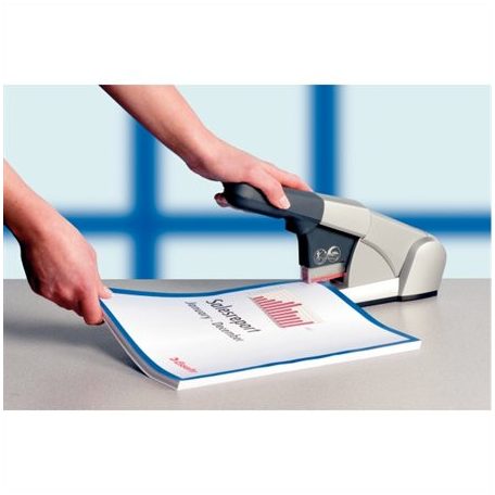 LEITZ Tűzőgép, nagyteljesítményű, 80 lap, LEITZ "5551", ezüst