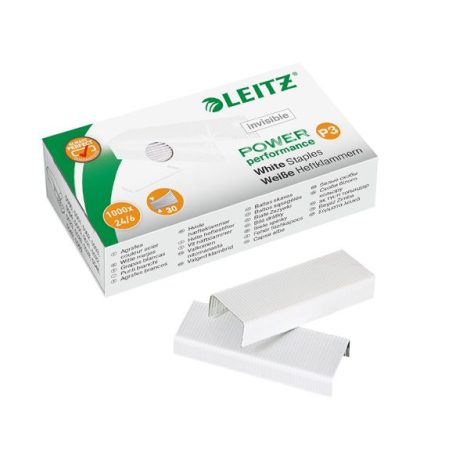 LEITZ Tűzőkapocs, 24/6, LEITZ "P3", fehér