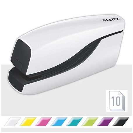 LEITZ Tűzőgép, elektromos, No.10, 10 lap, LEITZ "Wow", fehér