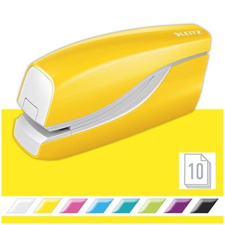 LEITZ Tűzőgép, elektromos, No.10, 10 lap, LEITZ "Wow", sárga