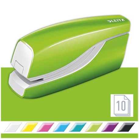 LEITZ Tűzőgép, elektromos, No.10, 10 lap, LEITZ "Wow", zöld