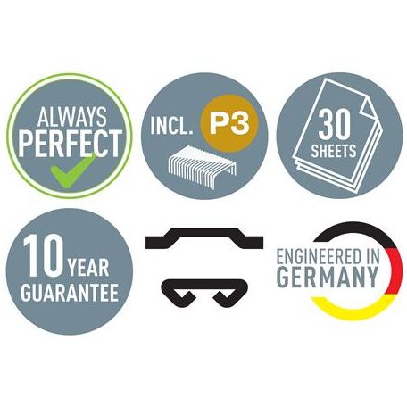 LEITZ Tűzőgép, 24/6, 26/6, 30 lap, LEITZ "Cosy", nyugodtkék