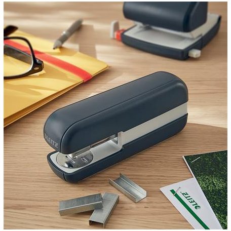 LEITZ Tűzőgép, 24/6, 26/6, 30 lap, LEITZ "Cosy", bársonyszürke