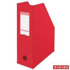   ESSELTE Iratpapucs, PVC/karton, 100 mm, összehajtható, ESSELTE, Vivida piros