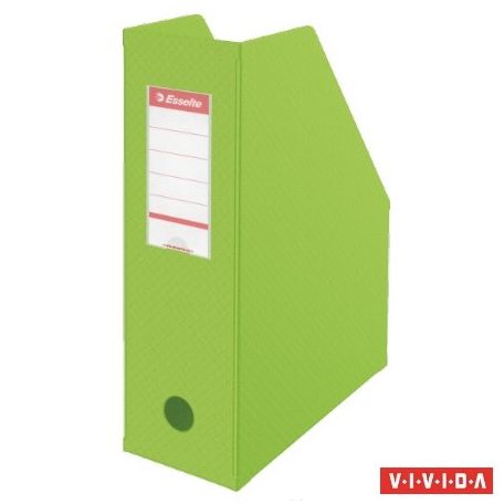 ESSELTE Iratpapucs, PVC/karton, 100 mm, összehajtható, ESSELTE, Vivida zöld