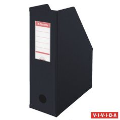   ESSELTE Iratpapucs, PVC/karton, 100 mm, összehajtható, ESSELTE, Vivida fekete