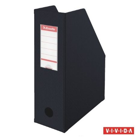 ESSELTE Iratpapucs, PVC/karton, 100 mm, összehajtható, ESSELTE, Vivida fekete
