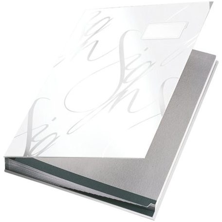 LEITZ Aláírókönyv, A4, 18 részes, karton, LEITZ "Design", fehér