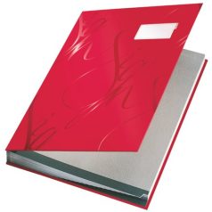   LEITZ Aláírókönyv, A4, 18 részes, karton, LEITZ "Design", piros
