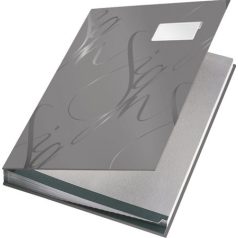   LEITZ Aláírókönyv, A4, 18 részes, karton, LEITZ "Design", szürke