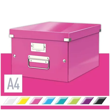LEITZ Doboz, A4 méret, LEITZ "Click&Store", rózsaszín