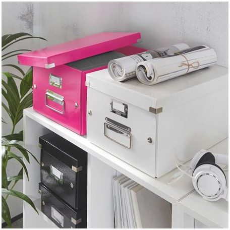 LEITZ Doboz, A4 méret, LEITZ "Click&Store", rózsaszín