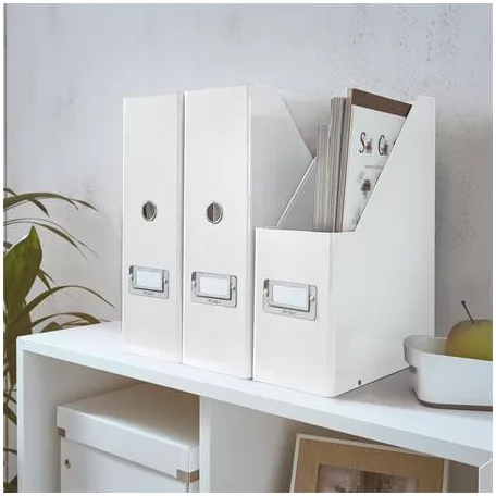 LEITZ Iratpapucs, PP/karton, 95 mm, LEITZ "Click&Store", fehér