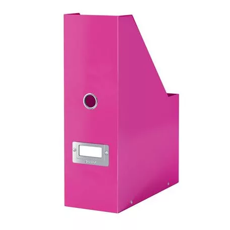 LEITZ Iratpapucs, PP/karton, 95 mm, LEITZ "Click&Store", rózsaszín