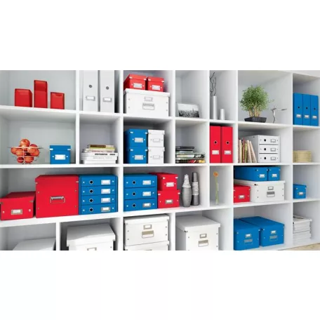 LEITZ Iratpapucs, PP/karton, 95 mm, LEITZ "Click&Store", piros