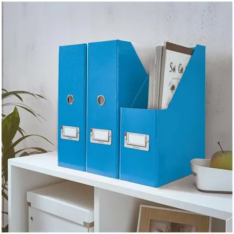 LEITZ Iratpapucs, PP/karton, 95 mm, LEITZ "Click&Store", kék