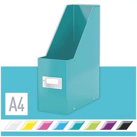 LEITZ Iratpapucs, PP/karton, 95 mm, LEITZ "Click&Store", jégkék