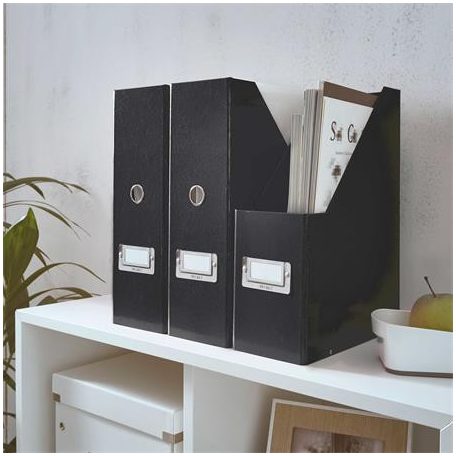 LEITZ Iratpapucs, PP/karton, 95 mm, LEITZ "Click&Store", fekete