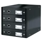 LEITZ Irattároló, laminált karton, 4 fiókos, LEITZ "Click&Store", fekete