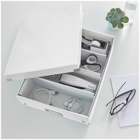 LEITZ Doboz, rendszerező, M méret, LEITZ "Click&Store", fehér