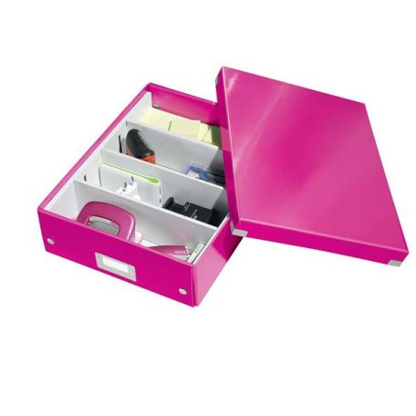 LEITZ Doboz, rendszerező, M méret, LEITZ "Click&Store", rózsaszín