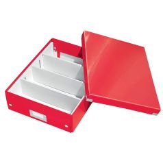   LEITZ Doboz, rendszerező, M méret, LEITZ "Click&Store", piros