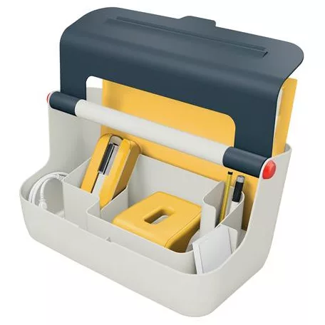 LEITZ Tárolódoboz, mobil, fogantyúval, LEITZ "Cosy", bársony szürke