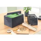 LEITZ Doboz, szövet borítású, M méret, LEITZ "Fabric", sötétszürke