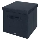 LEITZ Doboz, szövet borítású, L méret, LEITZ "Fabric", sötétszürke