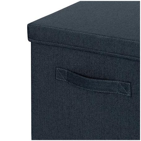 LEITZ Doboz, szövet borítású, L méret, LEITZ "Fabric", sötétszürke