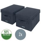 LEITZ Doboz, szövet borítású, S méret, LEITZ "Fabric", sötétszürke