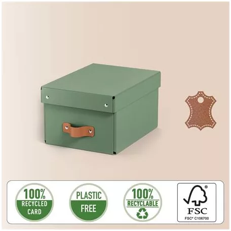 LEITZ Tárolódoboz, S méret, LEITZ "Puro", zsályazöld