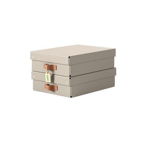 LEITZ Tárolódoboz, M méret, alacsony, LEITZ "Puro", homokbézs