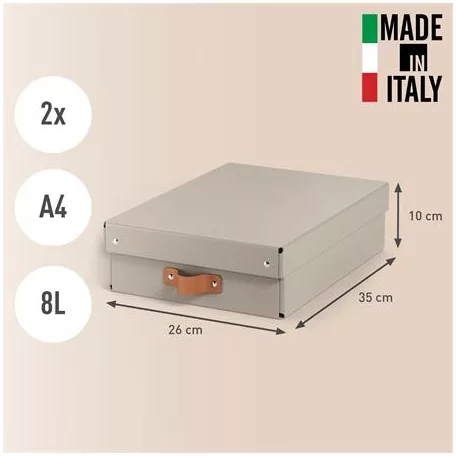 LEITZ Tárolódoboz, M méret, alacsony, LEITZ "Puro", homokbézs