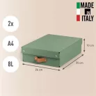 LEITZ Tárolódoboz, M méret, alacsony, LEITZ "Puro", zsályazöld