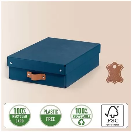 LEITZ Tárolódoboz, M méret, alacsony, LEITZ "Puro", óceánkék