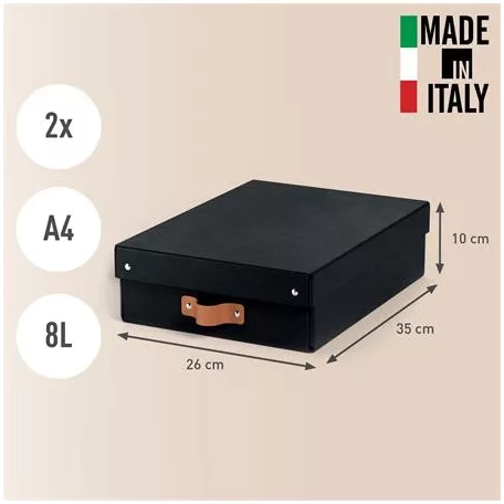 LEITZ Tárolódoboz, M méret, alacsony, LEITZ "Puro", fekete