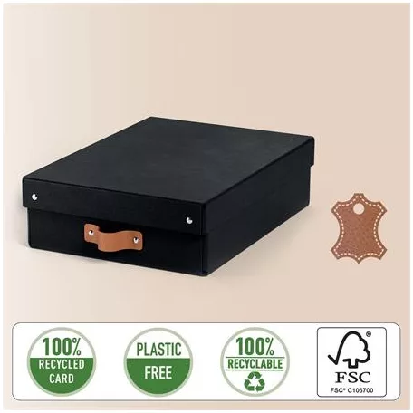 LEITZ Tárolódoboz, M méret, alacsony, LEITZ "Puro", fekete