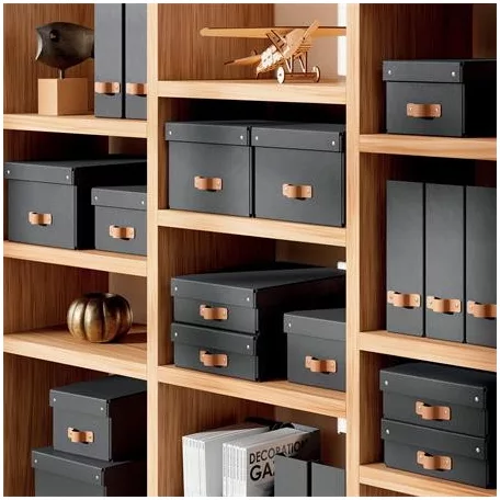 LEITZ Tárolódoboz, M méret, alacsony, LEITZ "Puro", fekete