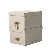   LEITZ Tárolódoboz, M méret, LEITZ "Puro", homokbézs